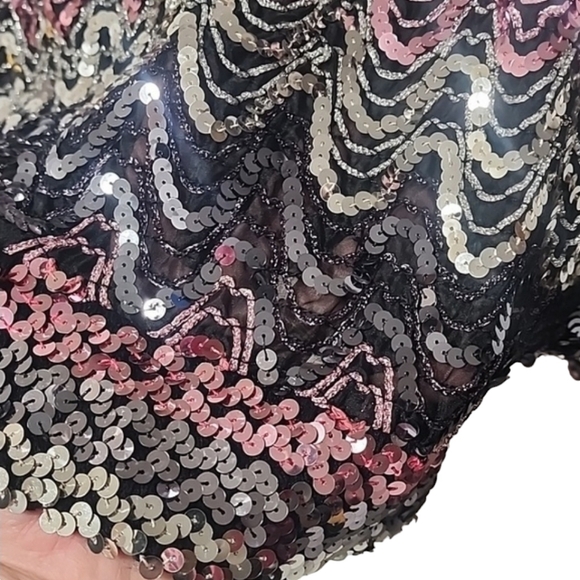 VTG 80's JEANETTE KASTENBERG ST. MARTIN Sequin Bolero Silk Blouse S M Disco R - Picture 10 of 15